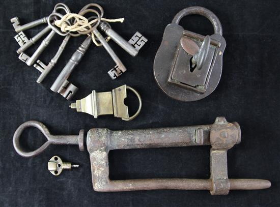 An antique padlock from Old Westerham jail,